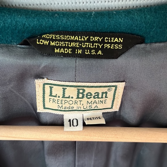 LL Bean emerald wool jacket blazer size 10 - Picture 2 of 2
